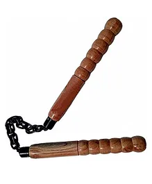Diablo Wooden Nanchaku Gymnastic Stick - Brown