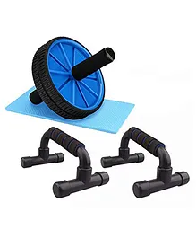 DIABLO Push Up Stands With Abs Roller Combo - Blue