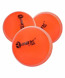 Rmax I Ten PVC Cricket Ball Pack Of 3 - Orange