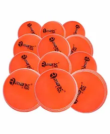 Rmax I Ten PVC Cricket Ball Pack Of 12 - Orange