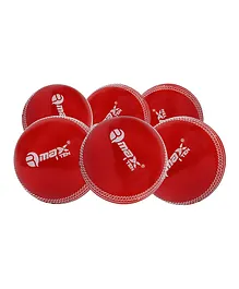 Rmax I Ten PVC Cricket Ball Pack Of 6 - Red