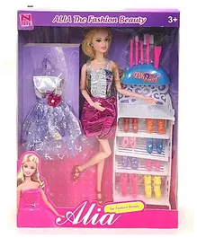 NEGOCIO Alia Doll With Shoes & Makeup Accessories - Height 28 cm (Colour May Vary)