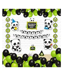 Untumble Panda Birthday Paper Fan Kit Multicolor - Pack of 46 