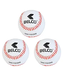 Belco Competition Grade PU Baseball Official Size Pack of 3 - White