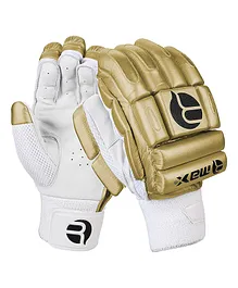 Rmax Leather & PU Senior Right Hand Cricket Batting Gloves - Golden