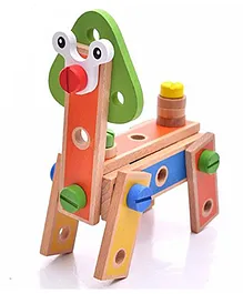 Sanjary Wooden Cartoon Nut Assembly Building Block Educational Toy Multicolor - 45 Pieces