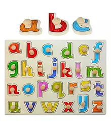 LazyToddler Small Alphabet Wooden Knob & Peg Wooden Puzzle - 26 Pieces