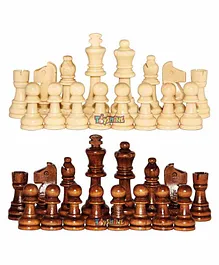 Toyshine Wooden Chess Pieces - Brown Beige 