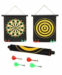 Toyshine Double Sided Dart Board with Magnetic Darts - Multicolor 