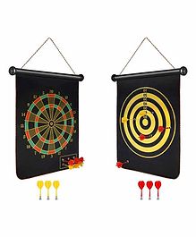 Toyshine Double Sided Dart Board with Magnetic Darts - Multicolor 