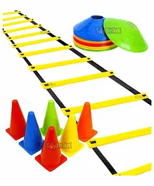 Toyshine Stacking Cone Space Markers Agility Ladder Pack of  17 - Multicolor