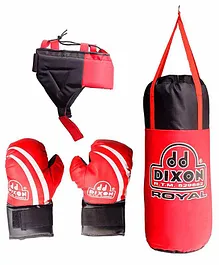 Toyshine Boxing Kit With Gloves And Head Guard - Red