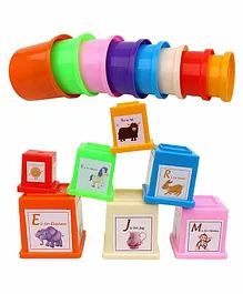 Toyshine Stacking Nesting Cubes and Cups  Multicolour - 16 Pieces