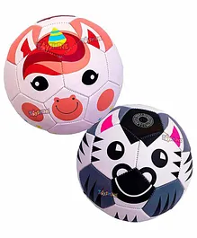 Toyshine Zebra And Unicorn Edu Sports Kids Footballs Size 3 Pack of 2  - Orange Black