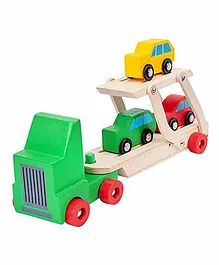 Toyshine Free Wheel Wooden Toy Vehicles Pack of 4 - Multicolour