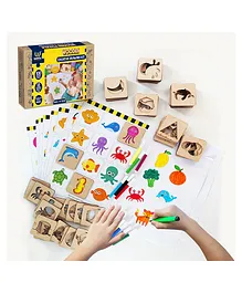 Webby Creative Drawing Wooden Kit - Multicolor 