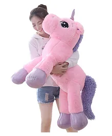 Webby Unicorn Soft Toy Pink - Length 60 cm
