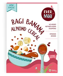 EverMaa Organic Ragi Banana Almond Cereal Box - 200 gm