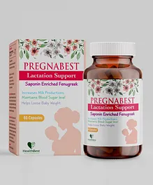 HealthBest Pregnabest Lactation Support Fenugreek Supplement - 60 Capsules