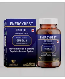 HealthBest EnergyBest Fish Oil 1000 mg - 60 Soft Gel Capsules