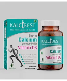 HealthBest KalciBest Calcium and Vitamin D3 - 60 Tablets