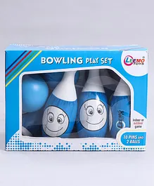 Leemo Bowling Playset Pack of 12 - White Blue