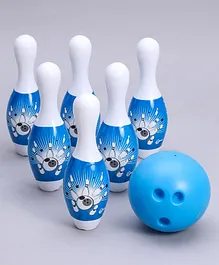 Leemo Bowling Playset Pack of 7 - White Blue