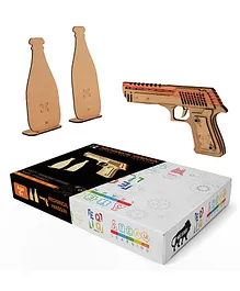 EQIQ Mechanical Toy Gun With Targets DIY Game - Multicolor
