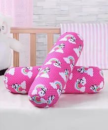 Babyhug Bolsters Panda Print Set of 2 - Pink