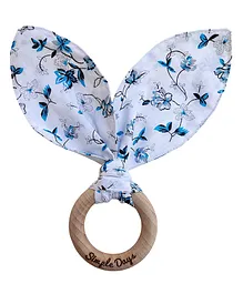 Simple Days Bunny Ears Wooden Ring Teether - Multicolour