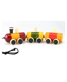 Simple Days Pull Along Wooden Train - Multicolour