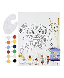 Kalakaram Space Boy Canvas Painting Kit - Multicolour