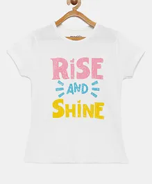 Mackly Short Sleeves Rise And Shine Printed Tee - White