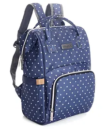 Babyhug Backpack Style Maternity Diaper Bag Polka Dot Print- Navy Blue