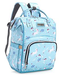 Babyhug Diaper Backpack Unicorn Print - Blue