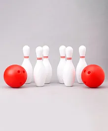 Little Fingers Bowling Set 8 Pieces - White Red