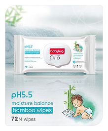 Babyhug Pro 98% Water pH 5.5 Moisture Balance Bamboo Wipes - 72 Pieces