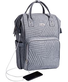 Sunveno Diaper Backpack With USB Charging Port - Nova Grey