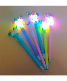 TERA13 Unicorn LED Glitter Pen Pack of 6 (Colour May Vary)