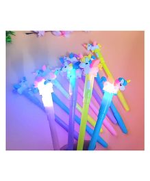 TERA13 Unicorn LED Glitter Pen Pack of 12 (Colour May Vary)