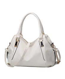 MOMISY Leather Handbag With Adjustable Strap - White