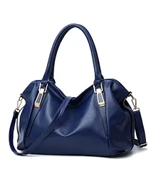 MOMISY Leather Handbag With Adjustable Strap - Blue