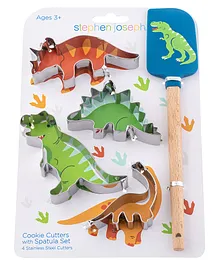 Stephen Joseph Kids Animal Cookies Cutters With Spatula  - Silver