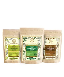 Khadi Natural Amla Shikakai Reetha Organic Powder Pack Of 3 - 100 gm Each