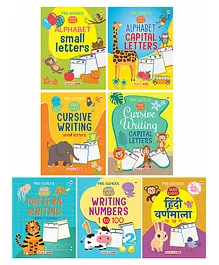 Alphabet and Numbers Writing Books Pack of 7 - English Hindi