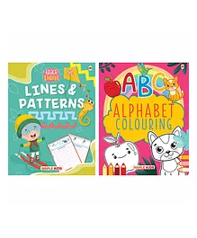 Lines and Curves Pattern Writing ABC Colouring Book Pack of 2 - English