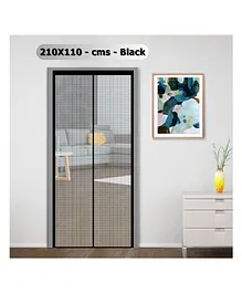 Classic Mosquito Net Curtain Patio Door Mesh with Full Frame Hook And Loop - Black