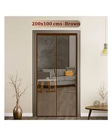 Classic Mosquito Net Curtain Patio Door Mesh with Full Frame Hook And Loop - Brown