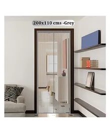 Classic Mosquito Net Curtain Patio Door Mesh with Full Frame Hook And Loop - Grey