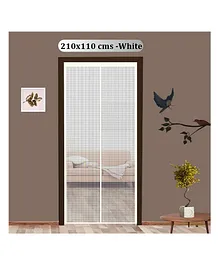 Classic Mosquito Net Curtain Patio Door Mesh with Full Frame Hook And Loop - White